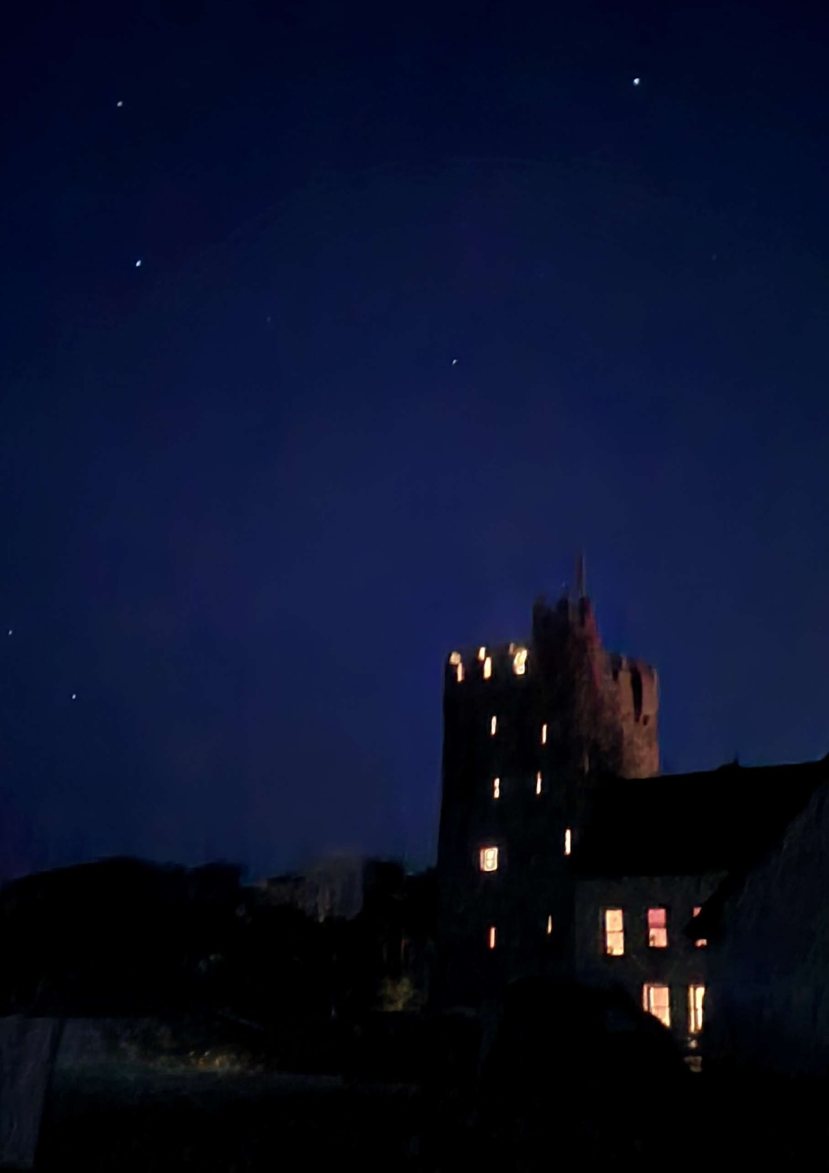 Sigginstown Castle at night.